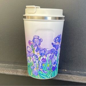 12 OZ Drink Tumbler Iris Flower Print Travel Mug
